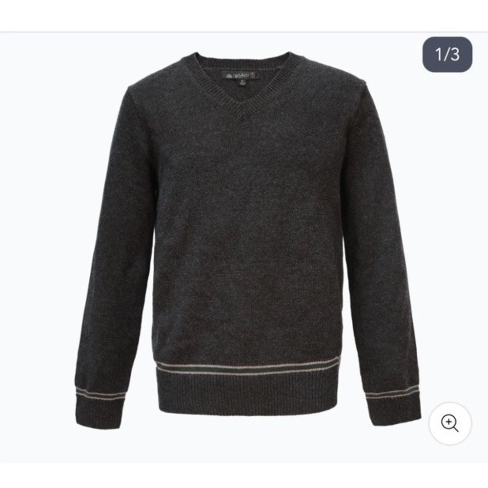 NWT Harry Potter Slytherin School Sweater Knitted V-Neck Gray Size XL Wool Blend